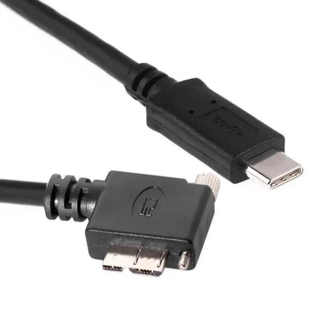 Alt view image 5 of 6 - 90 Degree RightAngled USBC to Micro USB 3.0 Data Cable with Screw Mount, 5Gbps HighSpeed Transfer