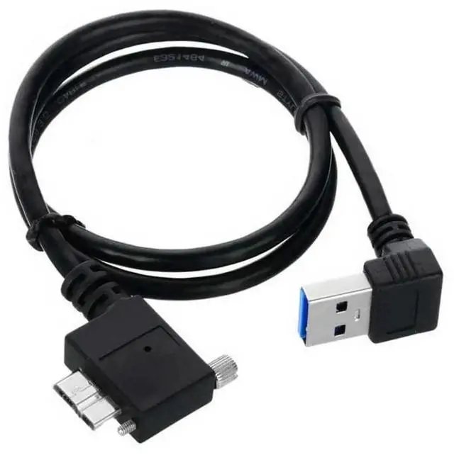 Main image of 0.5M 90 Degree Left Angled USB 3.0 to Micro USB 3.0 Panel Cable with Locking Screw