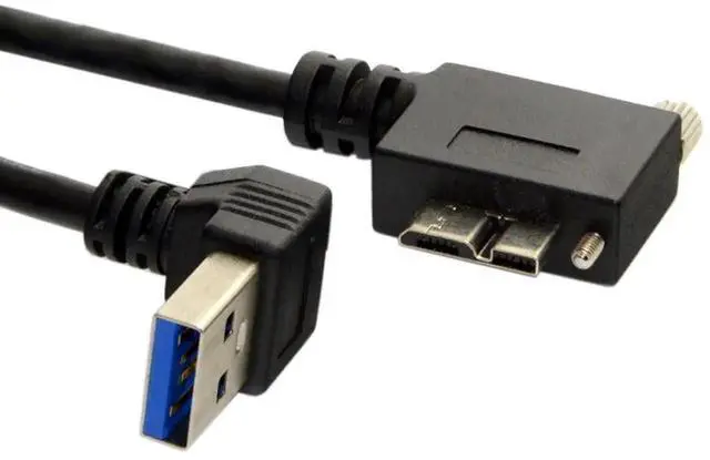 Alt view image 6 of 6 - 0.5M 90 Degree Left Angled USB 3.0 to Micro USB 3.0 Panel Cable with Locking Screw