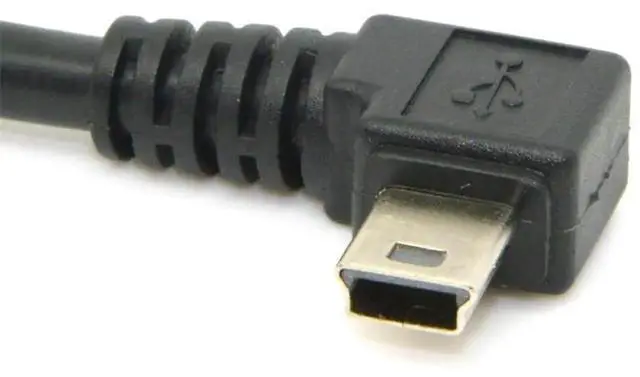 Alt view image 2 of 7 - 5 Meters Right Angled 90 Degree Mini USB B 5Pin Male to USB 2.0 Male Data Cable with EMI Ferrite Core