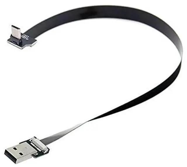 Alt view image 4 of 7 - 100CM UpAngled Flat Slim FPC USB 2.0 TypeA Male to Micro USB 5Pin Male Data Cable for FPV Drones, Hard Drives & Smartphones
