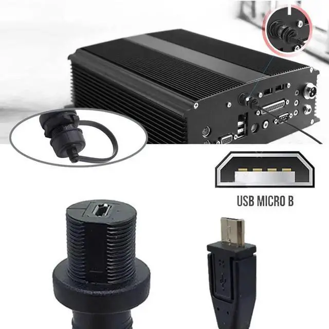 Alt view image 7 of 7 - Micro USB 5Pin FlushMount Male to Female Extension Cable, Waterproof & Dustproof for Car Dashboard Panel Mount