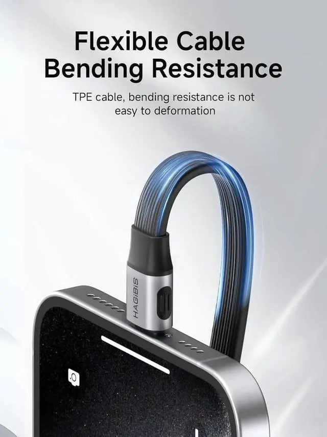 Alt view image 6 of 7 - 0.66ft USB4 V2.0 USBC Cable, 80Gbps Data Transfer, 8K@60Hz Video, 240W Fast Charging for iPhone 17/16/15 Pro Max, iPad, Thunderbolt 5/4 & External SSD