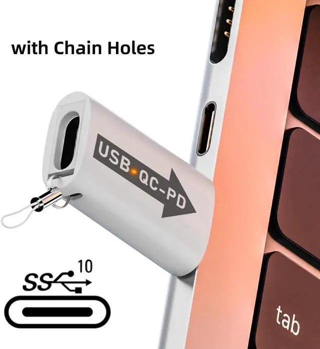 Alt view image 3 of 7 - 2Pcs/Set USB 3.0 QC to PD USBC Adapter, 5Gbps Data & Power Transfer for Laptops, Tablets & Phones