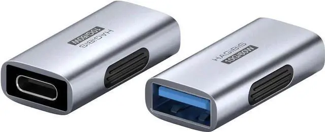 Main image of 2 Pack USB 3.2 OTG Adapter, USBC Female to USBA Female Connector, 10Gbps 60W Cable Extender for Laptops, Chargers, PCs, Cars, Mice & Keyboards (ZJTN01)
