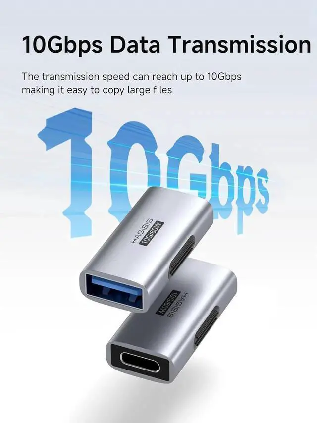 Alt view image 6 of 7 - 2 Pack USB 3.2 OTG Adapter, USBC Female to USBA Female Connector, 10Gbps 60W Cable Extender for Laptops, Chargers, PCs, Cars, Mice & Keyboards (ZJTN01)