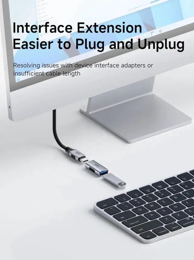 Alt view image 7 of 7 - 2 Pack USB 3.2 OTG Adapter, USBC Female to USBA Female Connector, 10Gbps 60W Cable Extender for Laptops, Chargers, PCs, Cars, Mice & Keyboards (ZJTN01)