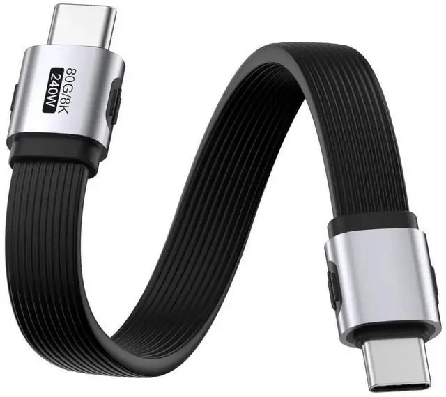 Main image of Short USB4 V2.0 USBC Cable, 80Gbps Data Transfer, 240W Fast Charging, 8K@60Hz Video for iPhone 17/16/15 Pro Max, iPad Pro, Thunderbolt 5/4