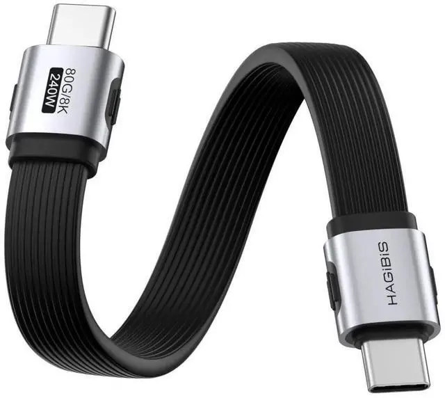 Main image of 0.5FT Straight USB4 V2.0 USBC Cable, 80Gbps Data Transfer, 240W Fast Charging, 8K@60Hz Video for iPhone 17/16/15 Pro Max, iPad Pro, Thunderbolt 5/4