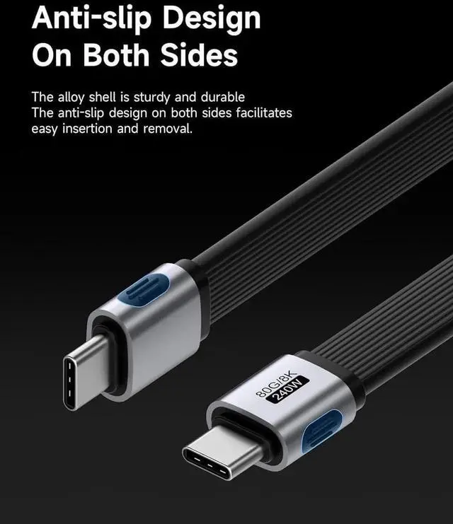 Alt view image 6 of 7 - Short USB4 V2.0 USBC Cable, 80Gbps Data Transfer, 240W Fast Charging, 8K@60Hz Video for iPhone 17/16/15 Pro Max, iPad Pro, Thunderbolt 5/4