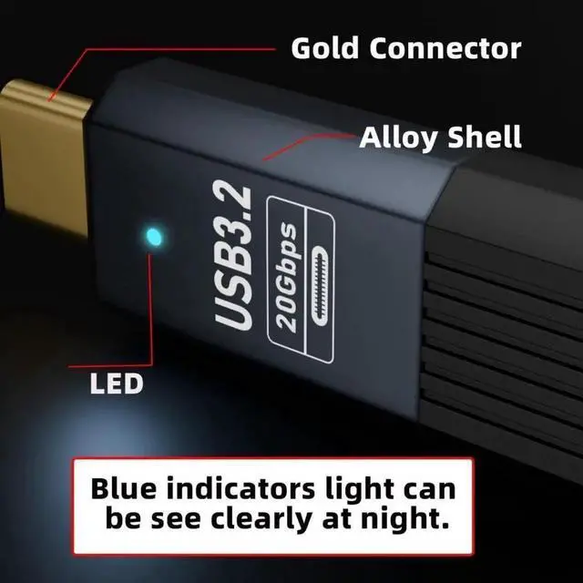 Alt view image 4 of 7 - 2.62FT/0.8M Flat USBC Extension Cable, USB 3.2 TypeC Male to Female, 20Gbps Data Transfer, 100W PD Fast Charging, 8K@60Hz Video Output