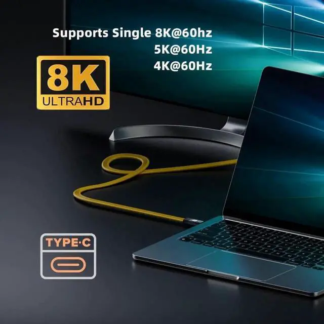 Alt view image 2 of 7 - 2.62FT/0.8M Flat USBC Extension Cable, USB 3.2 TypeC Male to Female, 20Gbps Data Transfer, 100W PD Fast Charging, 8K@60Hz Video Output