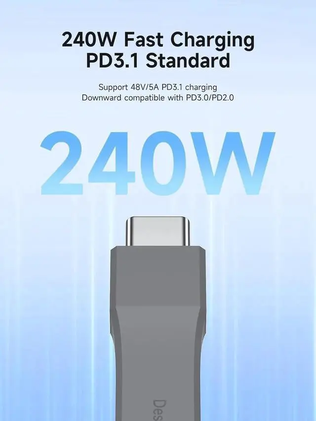 Alt view image 6 of 7 - UC4MC6cm UType Short USB4 Cable, 240W Fast Charging, 40Gbps Data Transfer, 8K@60Hz Video for iPhone 17/16/15 Pro Max, iPad, Thunderbolt 4/3, Hub, External SSD