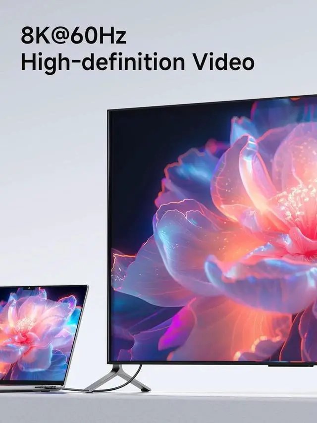 Alt view image 2 of 7 - USB4 Wedge Joint TypeC Cable, 80Gbps Data Transfer 240W Fast Charging 8K@60Hz Video Cord for Thunderbolt 5/4/3, iPhone 17/16/15 Pro Max, MacBook Pro/Air 3.3FT
