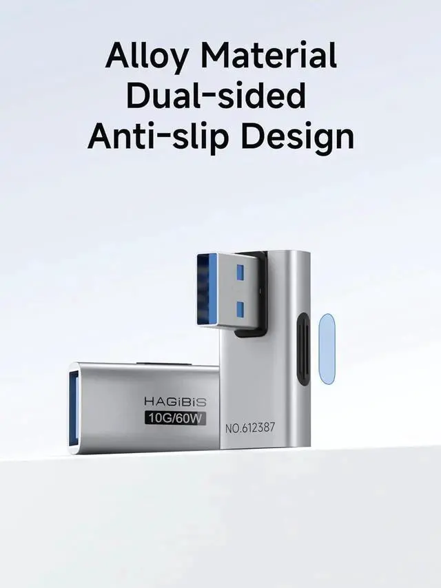 Alt view image 2 of 7 - 2 Pack 90 Degree Vertical Back USB 3.2 Adapter, Right & Left Angle USB A Male to Female OTG Extender Connector for Laptop, Charger, PC, Car, Mouse, Keyboard