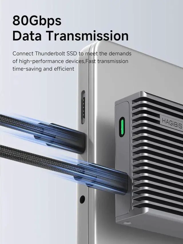 Alt view image 5 of 7 - Wedge Joint Flexible USB4 USBC Cable, 80Gbps Data Transfer 240W Fast Charging 8K@60Hz Video Cord for Thunderbolt 5/4/3, iPhone 17/16/15 Pro Max, MacBook Pro/Air 1.6FT