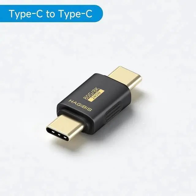Alt view image 2 of 2 - 2 Pack USB4 USBC Male to Male Adapter, 80Gbps 240W 8K@60Hz TypeC Coupler Extender for MacBook Pro/Air, Laptop, Tablet, iPhone, iPad ZJTN11