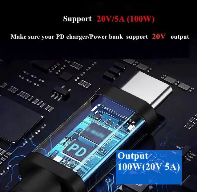 Alt view image 2 of 5 - 100W 20V/5A PD Mini USBC to DC 5521 Power Cable, USBC to DC Charging Cord for Starlink Mini, Router, Travel & Outdoor Use 78.74 Inches