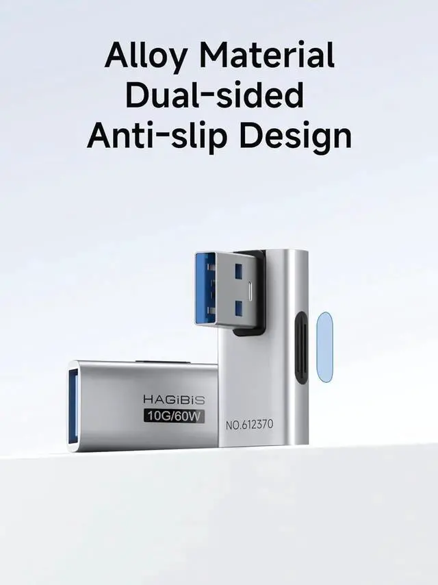 Alt view image 7 of 7 - 2 Pack 90 Degree VerticalFront USB 3.2 Adapter, Right & Left Angle USBA Male to Female OTG Extender Connector for Laptop, Charger, PC, Car, Mouse, Keyboard