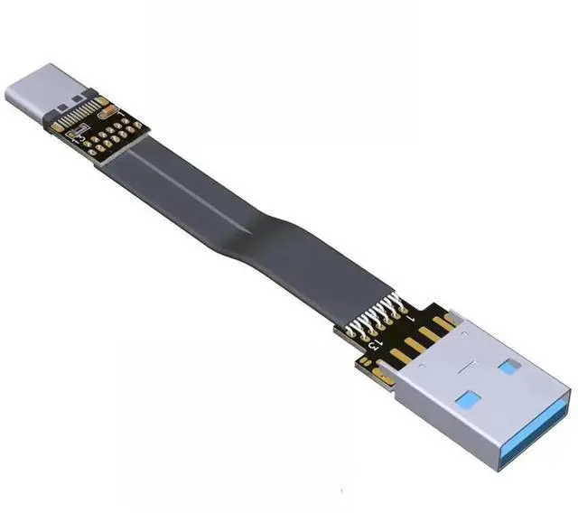 Main image of 90 Degree USBA to USBC Flat Cable, USB3.1 TypeC Fast Charging Data Cable, 3A HighSpeed Flat USB Cable