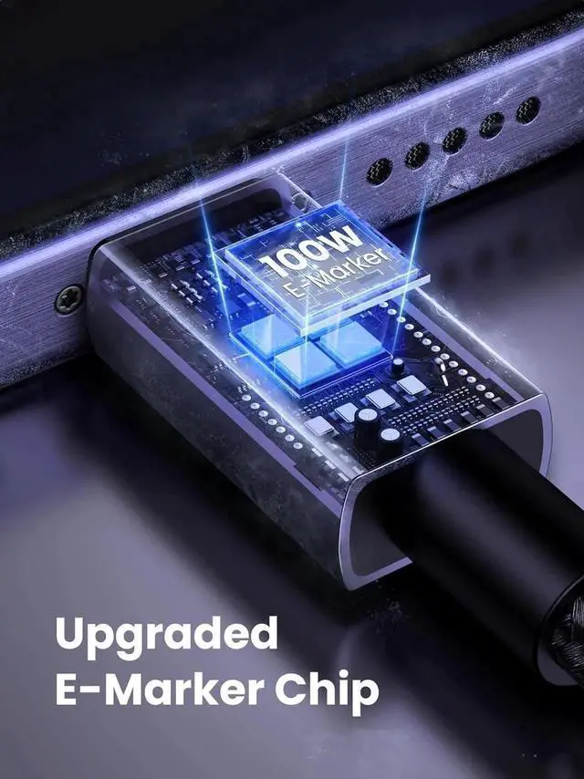 Alt view image 2 of 7 - UGREEN 100W USBC to USBC Fast Charging Cable, TypeC Charger Cord Compatible with iPhone 17/17 Pro/17 Pro Max/16, MacBook Pro/Air, Galaxy S25/S24, iPad Pro/Air, Pixel 8, 6.6FT