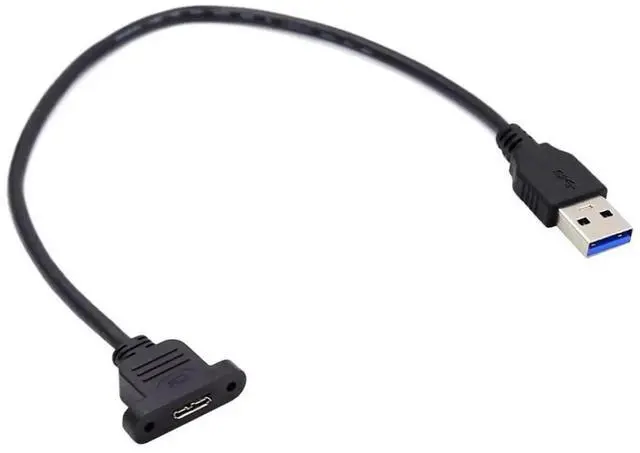 Alt view image 6 of 6 - USB 3.0 Male to USB 3.0 MicroB Female ScrewMount Extension Cable