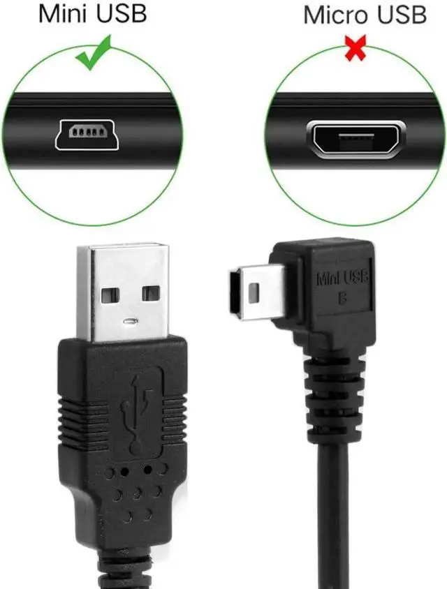 Alt view image 3 of 7 - 90 Degree LeftAngled USB 2.0 Male to Mini USB 5Pin Male Charging & Data Transfer Extension Cable, 3M