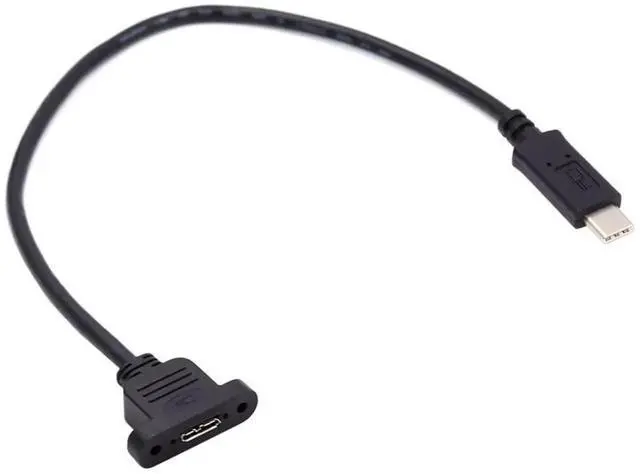 Alt view image 6 of 7 - TypeC Male to USB 3.0 MicroB Female ScrewMount Extension Cable