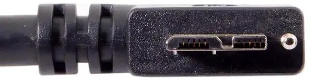 Alt view image 5 of 7 - 90 Degree LeftAngled USB 3.0 TypeA Male to MicroB Male Cable with Panel Mount Screws, 3.0M