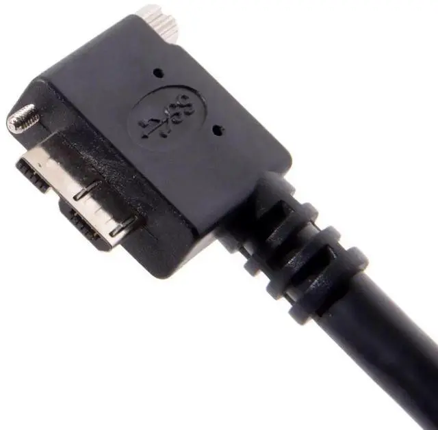 Alt view image 6 of 7 - 90 Degree LeftAngled USB 3.0 TypeA Male to MicroB Male Cable with Panel Mount Screws, 3.0M