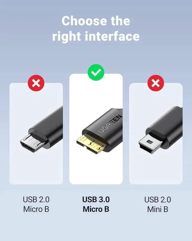 Alt view image 5 of 7 - UGREEN USB 3.0 TypeA Male to MicroB Cable, Compatible with Samsung Galaxy S5, Note 3, Cameras, Hard Drives & More, 6FT