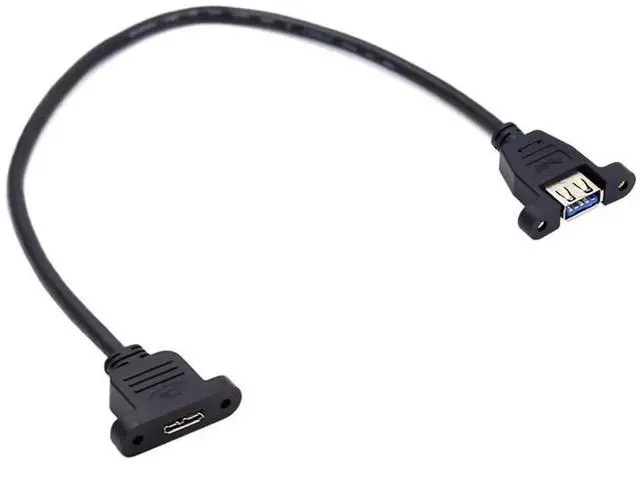 Alt view image 5 of 6 - USB 3.0 Female to MicroB Female ScrewMount Extension Cable