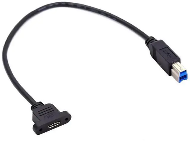 Alt view image 4 of 6 - USB 3.0 TypeB Male to MicroB Female ScrewMount Extension Cable