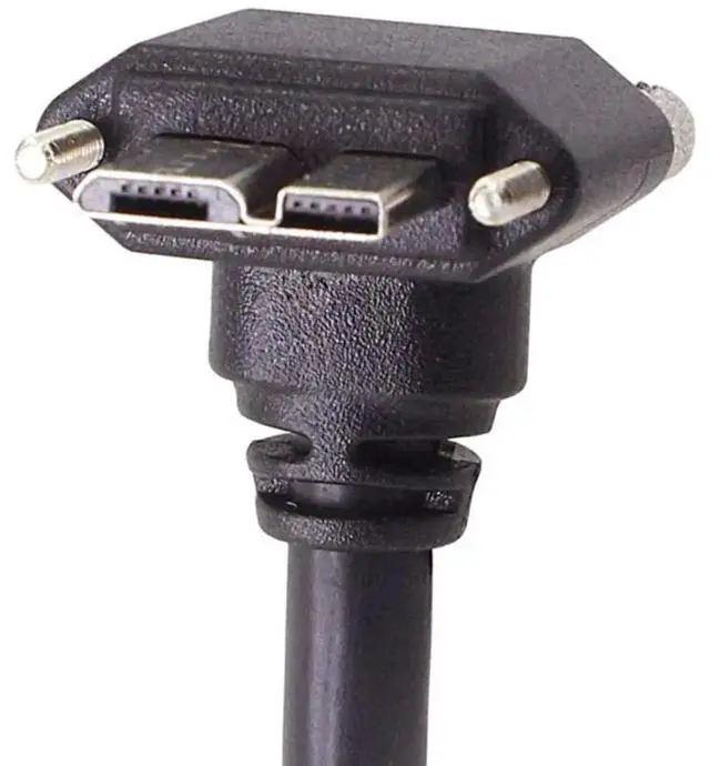 Alt view image 3 of 7 - 90 Degree UpAngled USB 3.0 TypeA Male to MicroB Male Cable with Panel Mount Screws, 3.0M