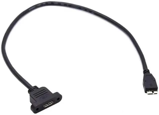 Alt view image 2 of 6 - USB 3.0 MicroB Male to Female ScrewMount Extension Cable