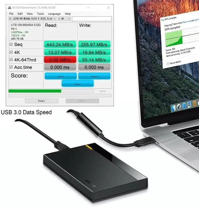 Alt view image 7 of 7 - USB 3.1 Locking TypeC to Standard USB 3.0 Data Cable with Panel Mount Screws for Camera, 200CM