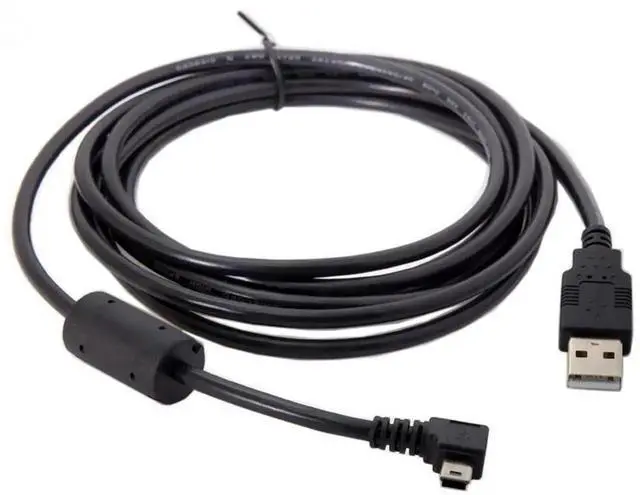 Alt view image 4 of 7 - 90 Degree RightAngled Mini USB B 5Pin Male to USB 2.0 Male Data Cable with Ferrite Core, 3.0m