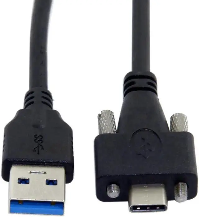 Alt view image 5 of 5 - 1.2m PanelMount Type USB 3.1 DualScrew Locking TypeC to Standard USB 3.0 Data Cable