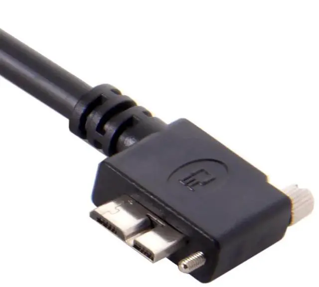 Alt view image 5 of 7 - 90 Degree LeftAngled USB 3.0 TypeA Male to MicroB Male Cable with Panel Mount Screws, 5.0M