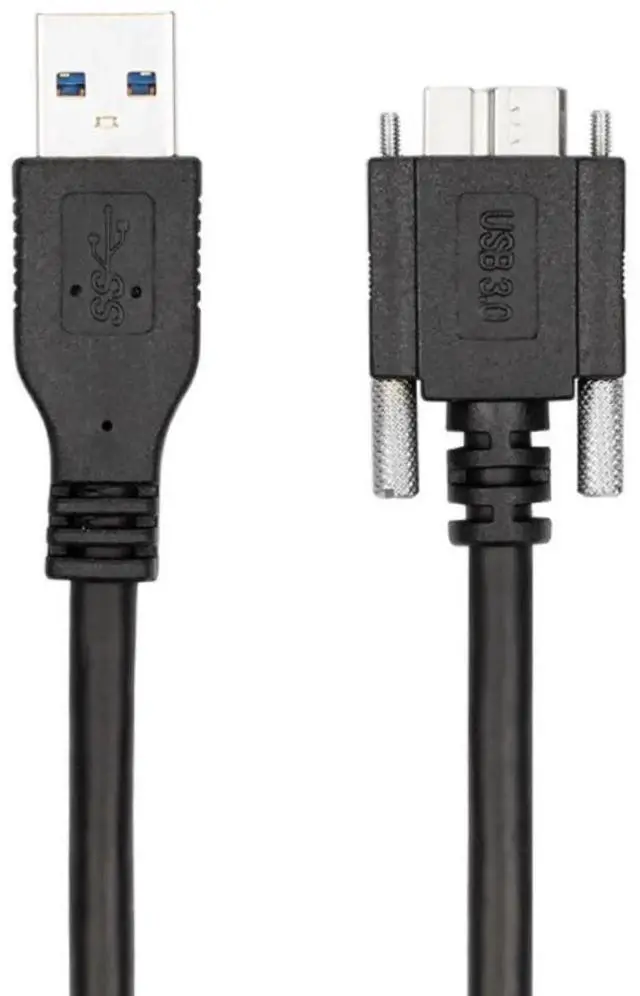 Main image of Straight USB 3.0 TypeA Male to MicroB Male Cable with Panel Mount Screws, 5.0M