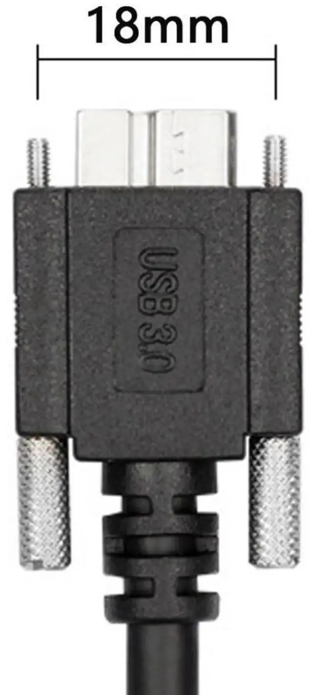 Alt view image 3 of 7 - Straight USB 3.0 TypeA Male to MicroB Male Cable with Panel Mount Screws, 5.0M