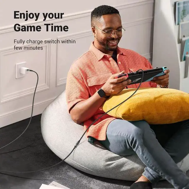 Alt view image 2 of 7 - UGREEN USBC Extension Cable Black 3.3Ft, 10Gbps HighSpeed Data Transfer, 100W PD Fast Charging, Nylon Braided TypeC Male to Female Extender Cord Compatible with PSVR2, MacBook, iPad Pro, USBC Hub,