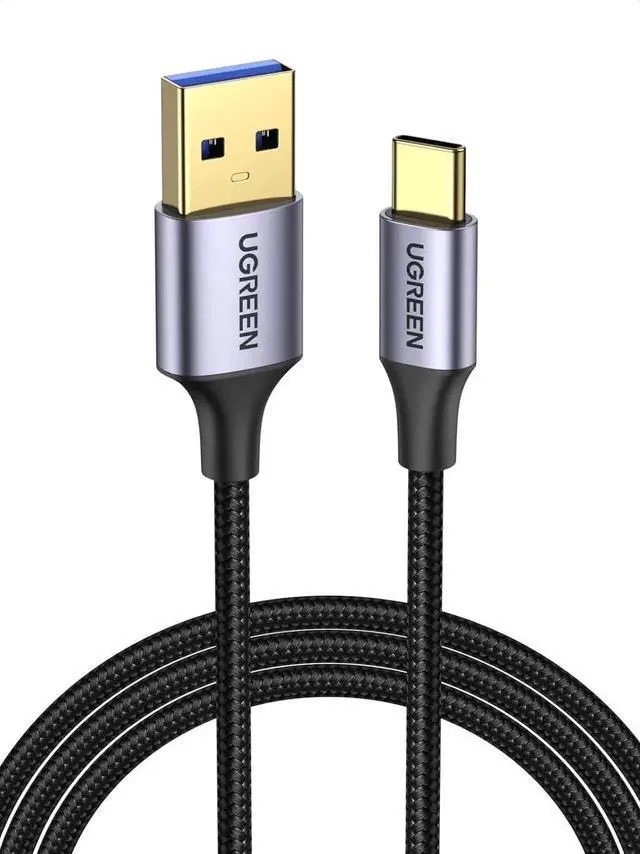 Main image of UGREEN Nylon Braided USBC 3.0 Cable 6.6FT, 5Gbps HighSpeed Data Transfer & Fast Charging Cord for Android Auto, iPhone 16, Galaxy S21/S20/A53/A71, iPad Mini 6, Switch, PS5 Controller