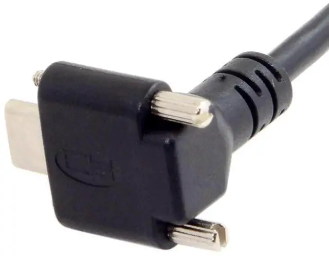 Alt view image 3 of 7 - 5.0M 90 Degree RightAngle USB 3.0 to USBC Data Cable with Panel Mount Screws for Industrial Cameras