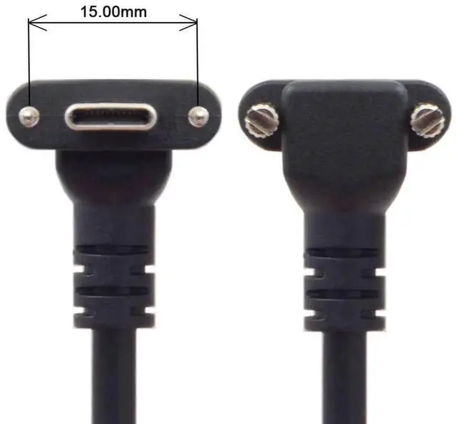Alt view image 6 of 7 - 5.0M 90 Degree RightAngle USB 3.0 to USBC Data Cable with Panel Mount Screws for Industrial Cameras