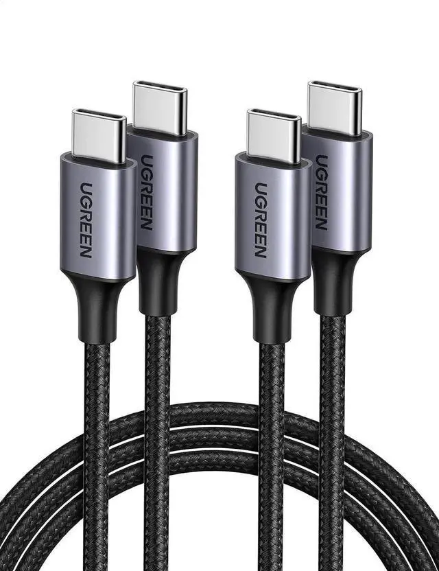 Main image of UGREEN 2Pack Nylon Braided 60W USBC to USBC Fast Charging Cable 10FT, TypeC Cord Compatible with iPhone 17/16, Galaxy S25/S24/S22, Pixel 8/7, MacBook Air/Pro, Dell XPS, iPad Pro/Mini/Air, Switch,
