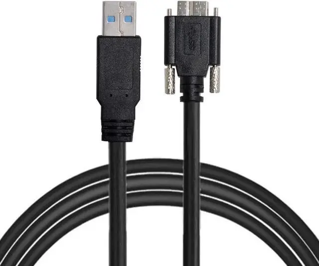 Main image of 15ft/5m USB 3.0 TypeA Male to Micro USB 3.0 B Male Cable with Panel Mount Screws for Cameras & Hard Drives
