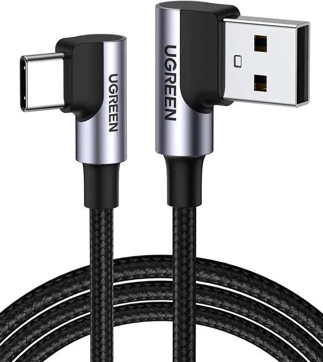 Main image of UGREEN 90 Degree RightAngle USBA to USBC Fast Charging Cable 3.3FT, Compatible with iPhone 16 Series/15, Samsung Galaxy S10/S10+, Pixel 7/6a, LG G8/G7, Switch