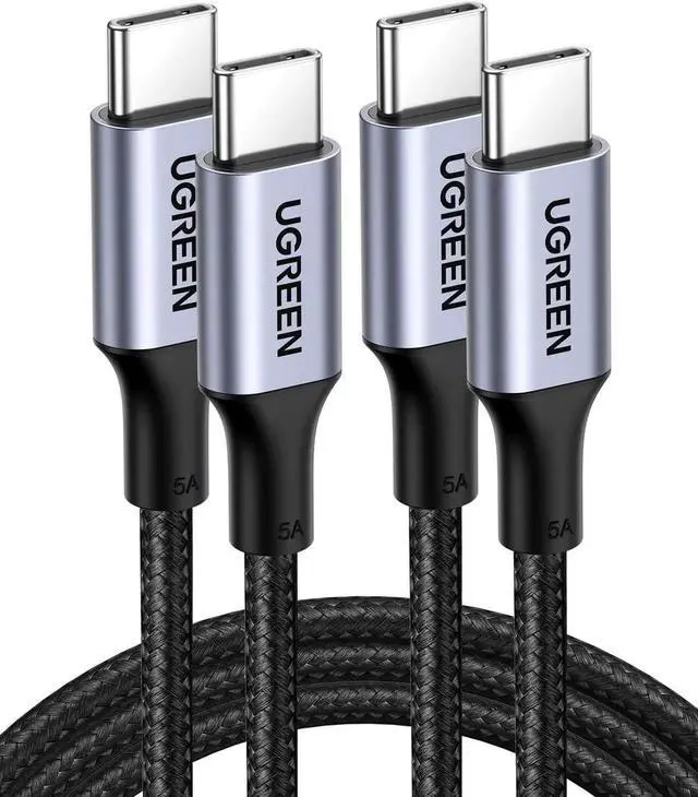 Main image of UGREEN 2Pack 100W USBC to USBC Fast Charging Cable 3.3FT Black, Compatible with iPhone 17 Series/16, MacBook Pro, iPad Pro, Dell XPS, Samsung Galaxy S25/S24/S23 Ultra, Switch, Pixel
