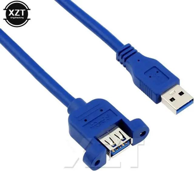 Alt view image 2 of 5 - 5Pcs 0.5m USB 3.0 Male to Female HighSpeed Extension Cable with Screw Holes for Computer Host
